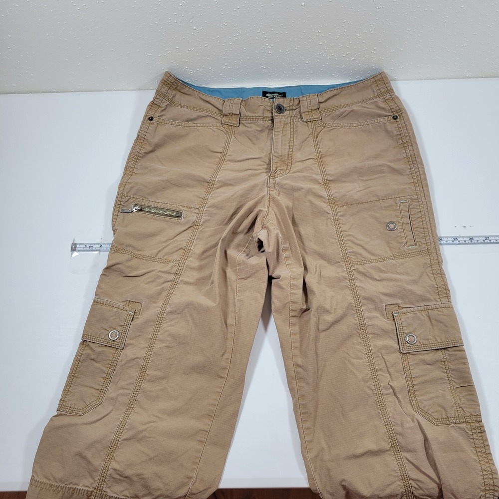Eddie Bauer Cargo Pants Womens 12‎ Tan Excellent Mercer Fit Ripstop Stretch 0856